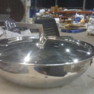 Roxx Kadhai 28 Cm Diameter With Lid 3Point5 L Capacity Stainless Steel Induction Bottom