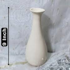 Contemporary Design Teardrop Shape Ceramic Flower Vase In Neutral Off White Color
