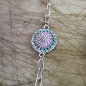 Silver And Pink Color Chain Rakhi