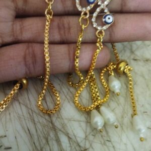 Golden Color Evil Eye Bracelet Set Of Women 3