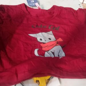 Swiftly Maroon Printed Crop T Shirt For Women Size L