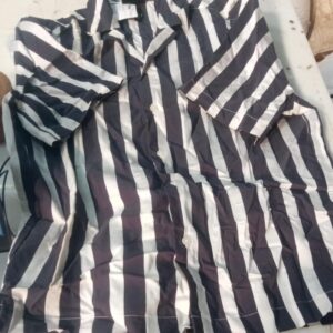 H And M White With Black Striped Half Sleeve Shirt Size S