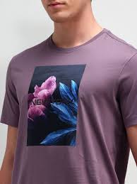 Arrow Womens Purple Colour Printed T Shirt Size S