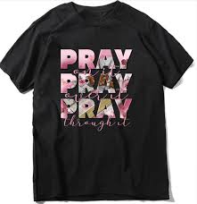 Pray Female Black Oversized T Shirt Size L