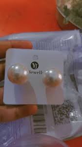 Big White Pearl Studs Earrings