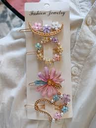 Metal Pearl Claw Clip And Pearl Resin Acrylic Hair Clips Pack Of 4