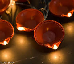 Plastic Well Led Light Water Sensor Diya Set Of 4