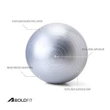Boldfit Gym Ball For Exercise Anti Silver Grey 1Pc