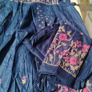 Navy Blue Colour Dress Set For Kids Girl Size 34