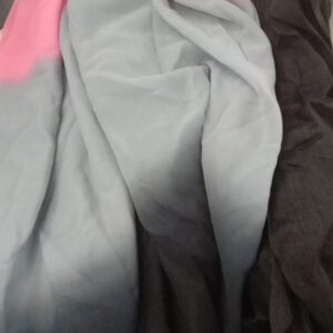 Pink And Black Colourblocked Saree For Women