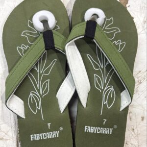 Women Green Color Slipper Size 7