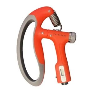 Home Fitness R Shape Adjustable Power Hand Grip Orange And Grey Color