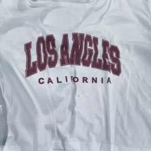 Women White Los Angeles Print T Shirt Size Xl