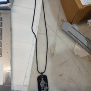 Spiritual Pendant Religious Steel Hanuman Necklace With Criss Cross Chain For Gift Unisex