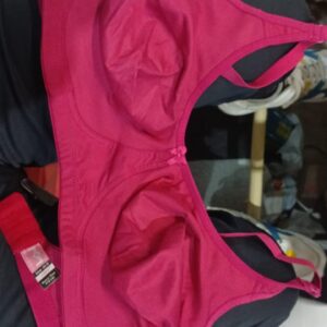 Non Padded Wire Free Seamed Full Coverage Double Layer Bra Pink Colour 44 Size