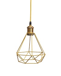 Homes Elite Diamond Pendant Light 3 Lights Metal Cage Industrial Retro Cluster For Home Decor Lighting Gold