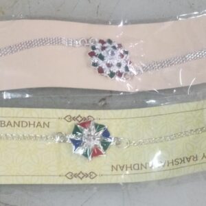 Silver Colour Rakhi For Brother Pack Of 2