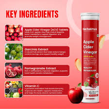 Herbalmax Apple Cider Vinegar Effervescent Apple Flavour 15 Tablets