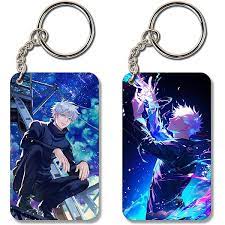 Satoru Gojo Anime Printed Keychain For Bike Scooty Key Chain