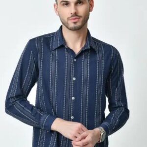 Otira Men Regular Fit Striped Spread Collar Casual Shirt Size Xs