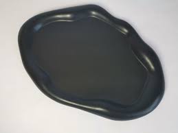 Black Oval Round Cloud Tray