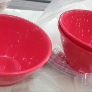 Plastic Bowl Capacity 300Ml Multipurpose Red Pack Of 3