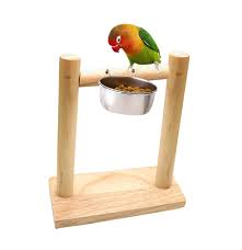 Sage Square Bird Wooden Perch Stand