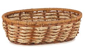 White And Brown Wooden Basket Size 11X8 Inch