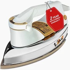 Rico 1000W 1 Point 5 Kg Heavy Weight Dry Iron White Colour