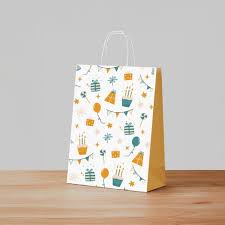 Paperpop Orange Birthday Doodle Print Paper Gift Bag Multicolour 10 Piece