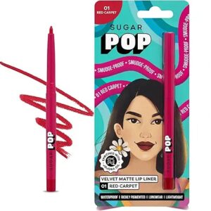 Sugar Pop Velvet Matte Lip Liner Jojoba Oil Creamy Matte Waterproof 01 Red Carpet