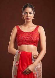 Women Blouse Red Colour Size 32