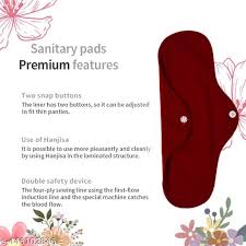 Reusable Sanitary Pad Cloth I Washable Cloth Pads Maroon Color Size M