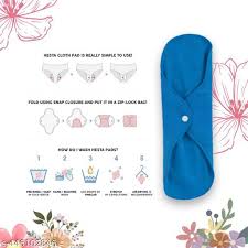 Reusable Sanitary Pad Cloth I Washable Cloth Pads Blue Color