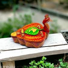 Peacock Shape Meenakari Work Kumkum Box