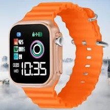 Digital Men Wrist Watch Black Dial Orange Silicone