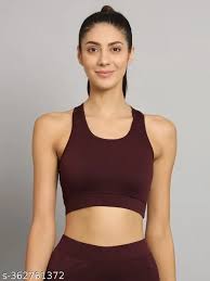 Maroon Color Gym Sports Bra For Women Size S