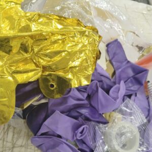 Purple And White Color Birthday Decoration Kit