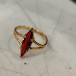Gold And Red Colour Ring For Women