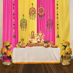 Party Propz Pink And Yellow Backdrop Decoration Set Multicolour