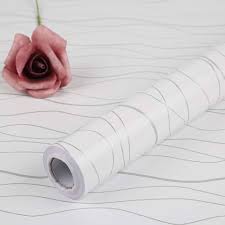 Self Adhesive Wallpaper Peel And Stick For Kitchen White 5Mtr