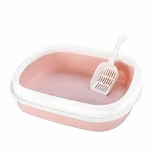 Skin And White Color Plastic Cat Litter Tub With Scooper