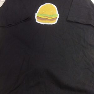 Mad Over Print Men Black Color Burger Print T Shirt Size M