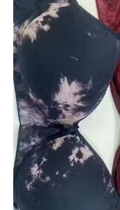 Super Beauty Black Printed Women Padded Bra Size 34