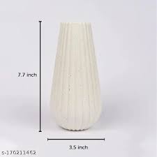 Snapshopee Premium Decorative Muskmelon Design Vases Pot Gamla Plastic Vase White
