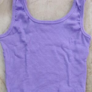 Uneck Crop Top For Women Colour Purple Size S