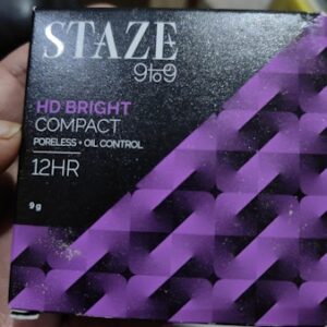 Staze 9To9 Hd Bright Poreless Oil Control Compact Powder 9Gm Shade 128C