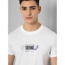 Celio Demon Slayer Regular Fit Cotton White Tshirt Size S