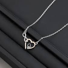 Silver Baby Feet Heart Pendant Necklace