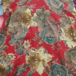 Red Floral Printed Sleeveless Kurti Size Xxl
